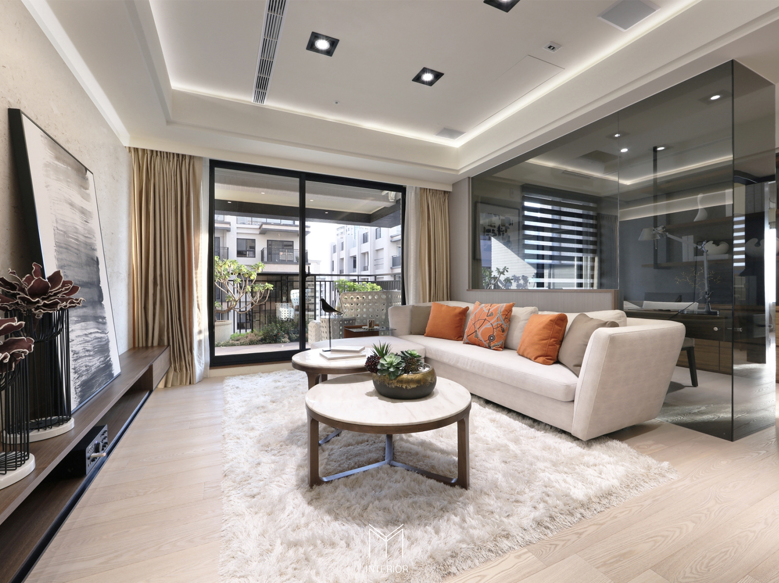 用明亮橘抱枕,點綴的雅緻宅:文山方城市 - 作品欣賞 | M+Y Interior Design 張博閩聯合設計